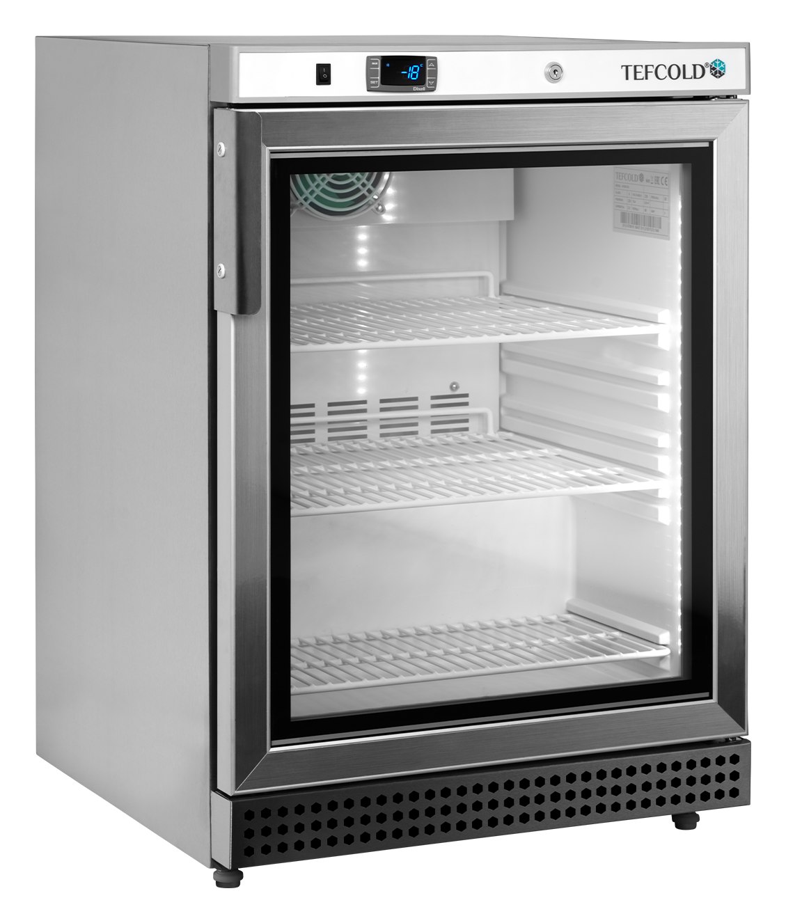 Congélateur coffre professionnel 1 porte vitrée blanc - UF200VSG - Tefcold