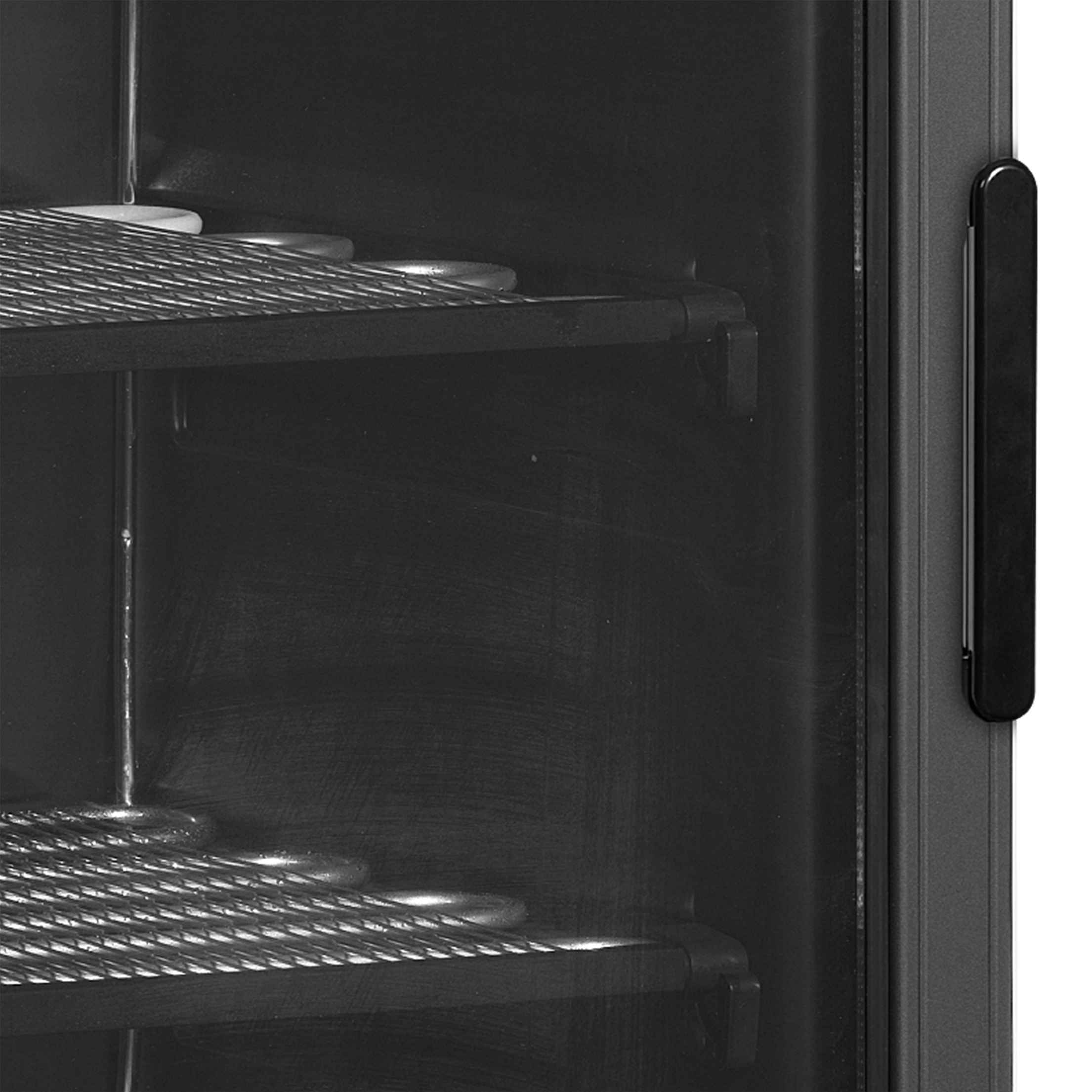 Vitrine négative professionnelle 1 porte vitrée chauffée chromé 270 l - UFSC371G Black L/H - Tefcold en cuisine professionnelle