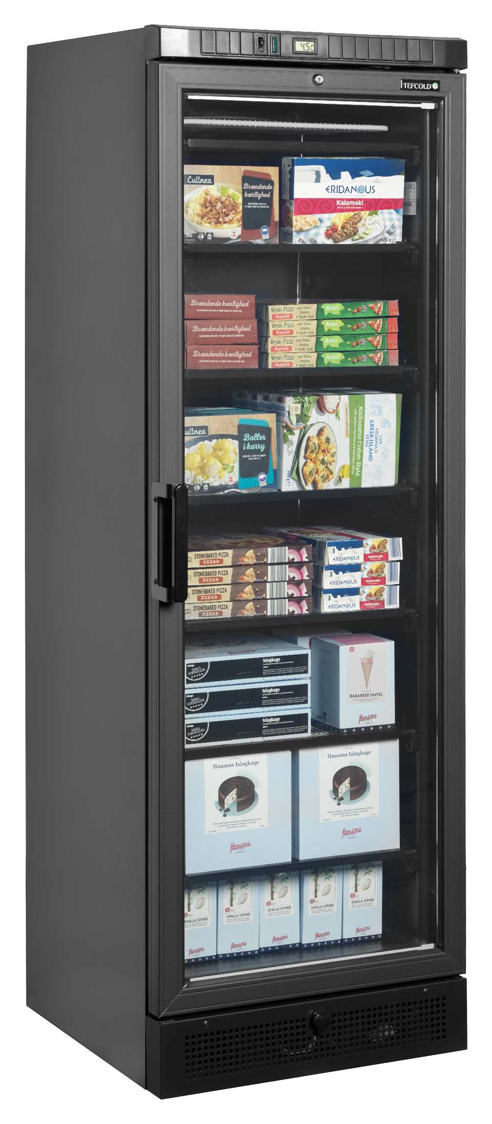 Vitrine négative professionnelle 1 porte vitrée chromé 270 L - UFSC371G Black - Tefcold en cuisine professionnelle