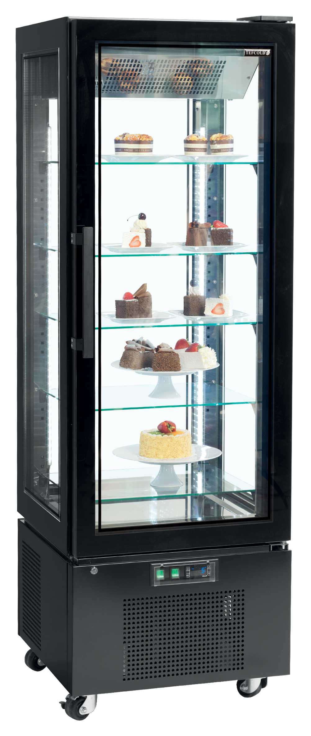 Armoire réfrigérée professionnelle 1 porte vitrée noire capacité 248 L - UPD400-C - Tefcold en cuisine professionnelle