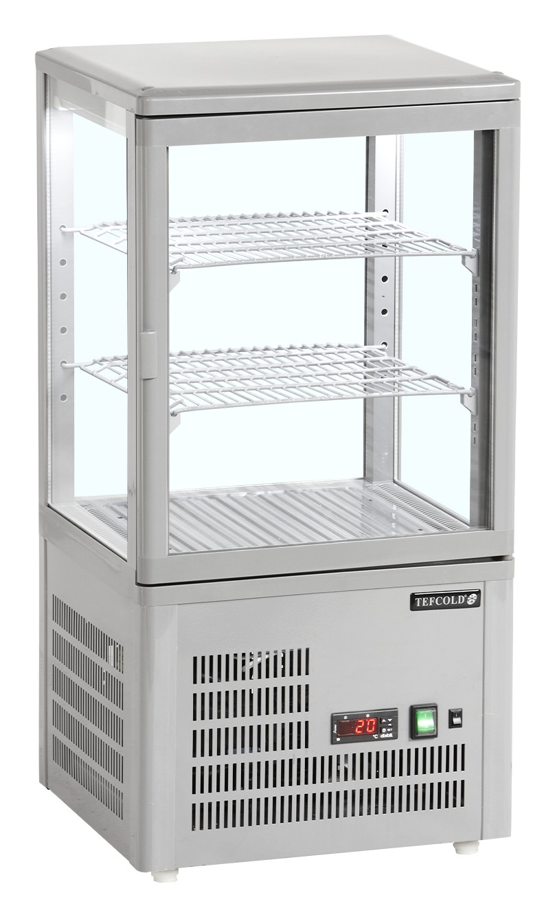 Vitrine réfrigérée professionnelle 1 porte vitrée grise 58 l - UPD60-GREY - Tefcold