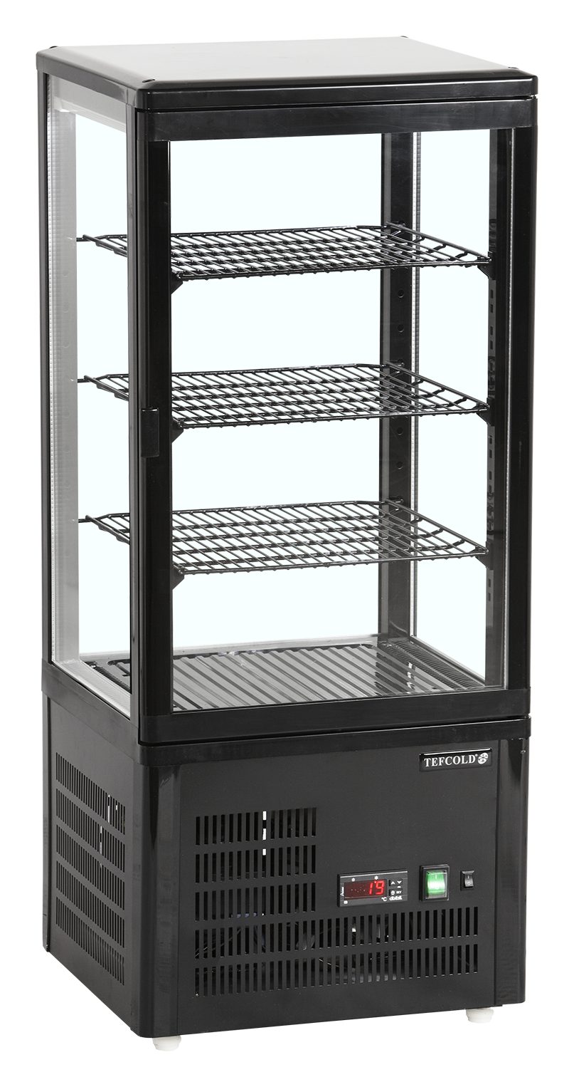 Vitrine réfrigérée professionnelle 1 porte vitrée noire 78 l - UPD80-BLACK - Tefcold