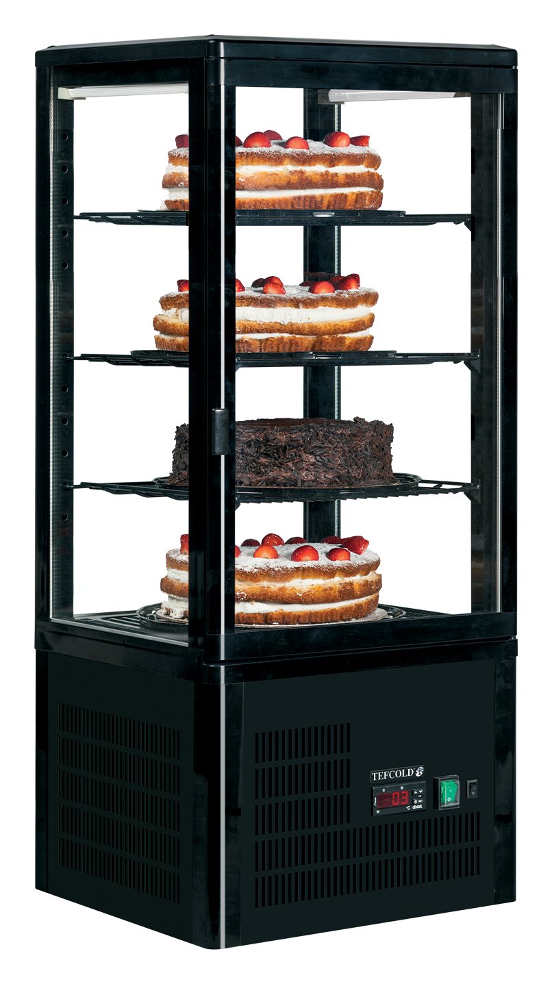 Vitrine réfrigérée professionnelle 1 porte vitrée noire 78 l - UPD80-BLACK - Tefcold en cuisine professionnelle