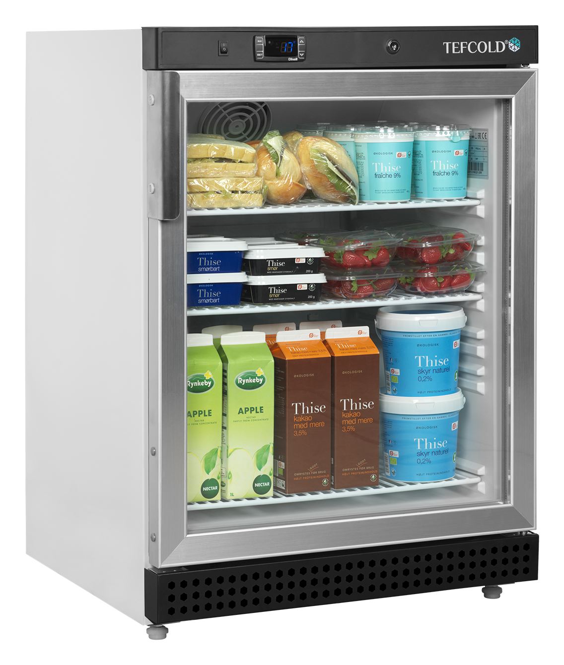 Vitrine réfrigérée professionnelle 1 porte vitrée Blanche 119 l - UR200G - Tefcold en cuisine professionnelle