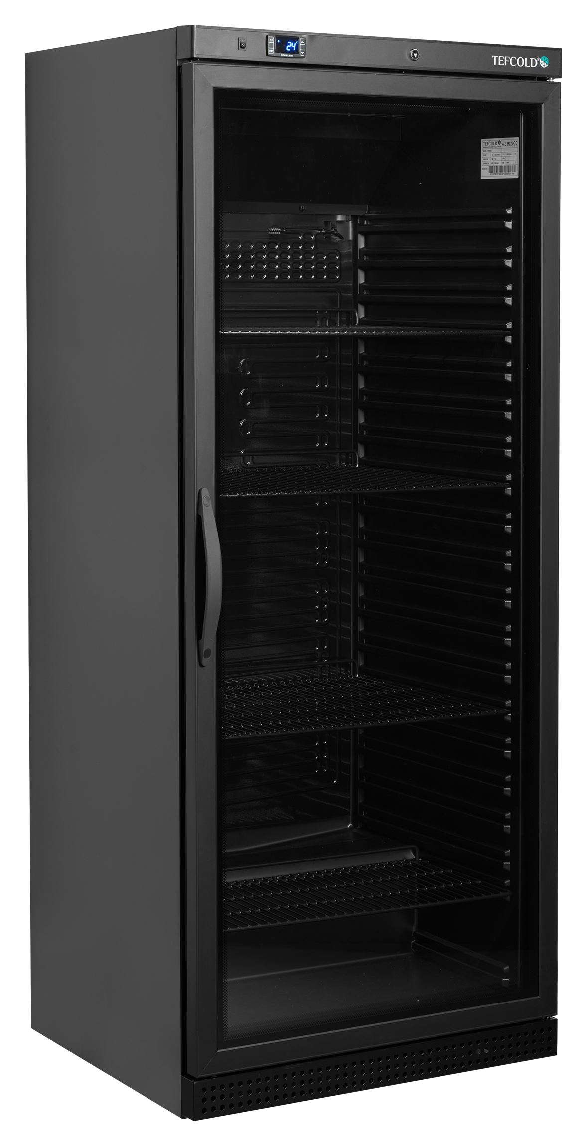 Réfrigérateur professionnel 1 porte vitrée noir 570 L - UR600BG - Tefcold