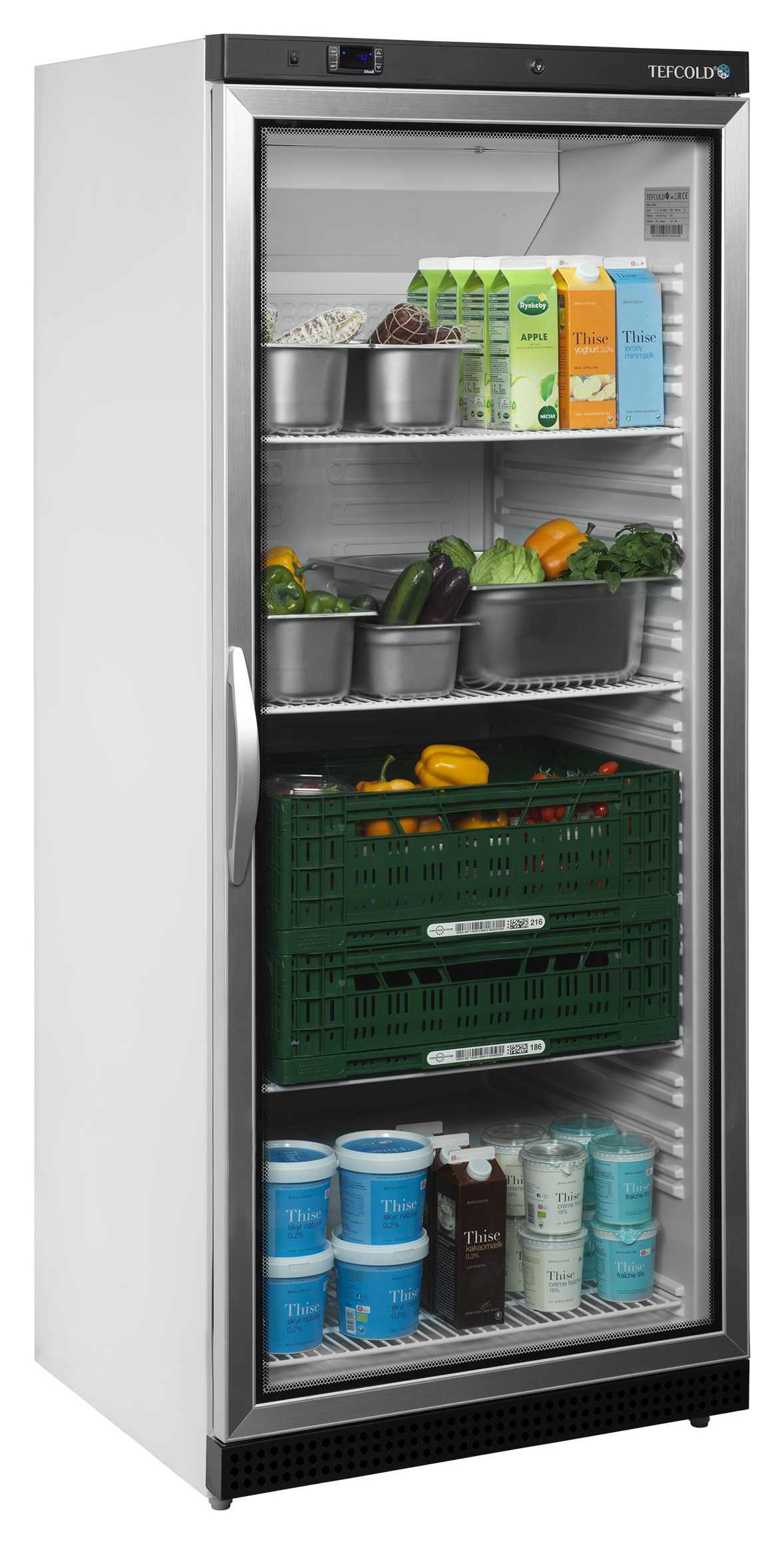 Cellule de refroidissement professionnelle 1 porte vitrée Blanche 570 l - UR600G - Tefcold en cuisine professionnelle