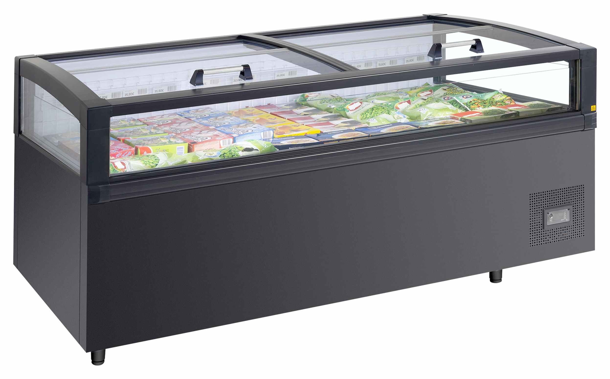 Tête de gondole professionnelle avec couvercles vitrés coulissants capacité 613 l - VIEW HC - Tefcold