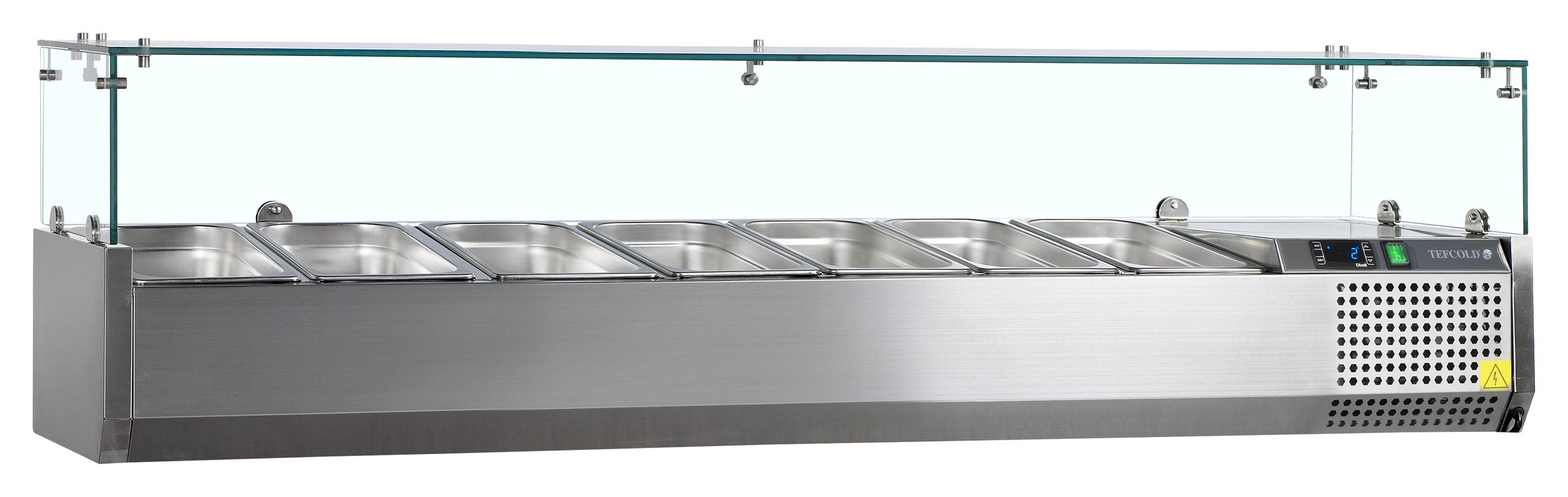 Équipement professionnel inox couvercle vitré et capacité 59 litres pour GN1/3, positif - VK38-160 - Tefcold